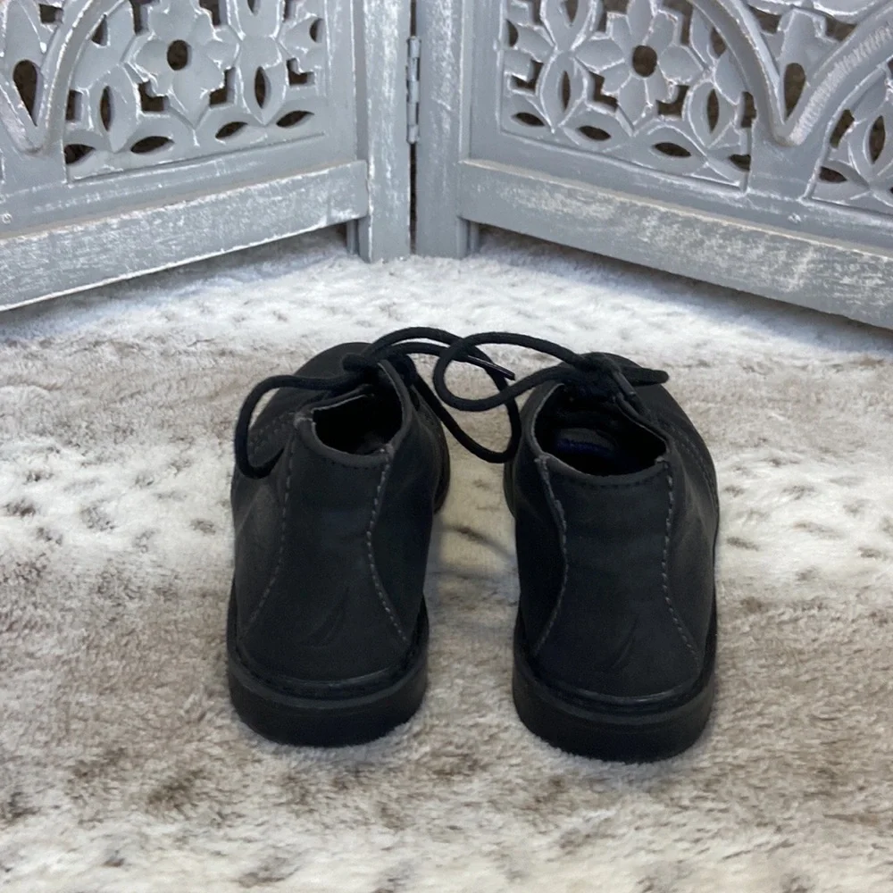 Nautica black dress shoes boys size 1 formal event holiday garden party preppy